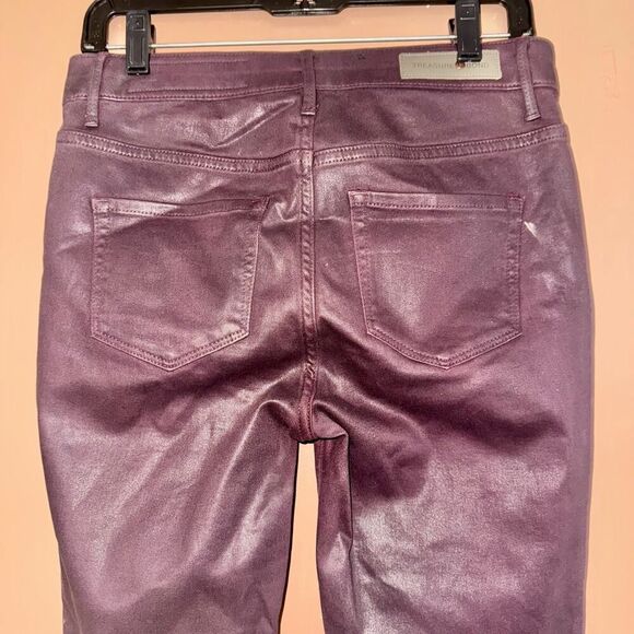 Treasure and Bond Burgundy Coated High Rise Bootcut Jeans - Size 28 - Picture 10 of 10